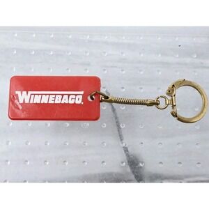 Vintage Winnebago Red Plastic With Metal Keychain /Keyholder